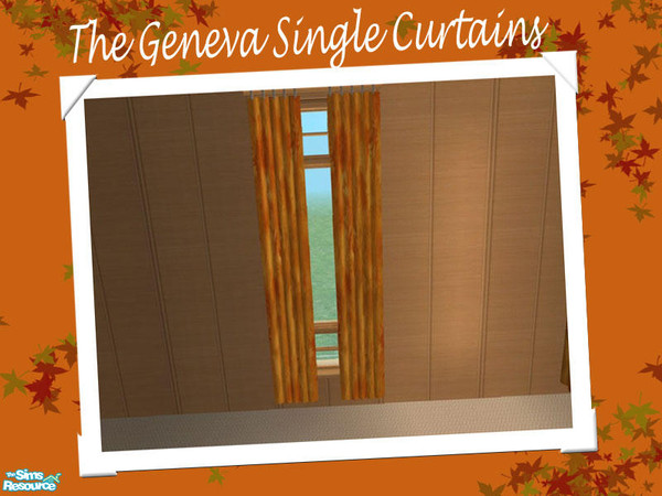 Sims 2 — The Geneva Single Curtain by Shakeshaft — Part of a new bedroom mesh set, in a modern style and rich autumnal