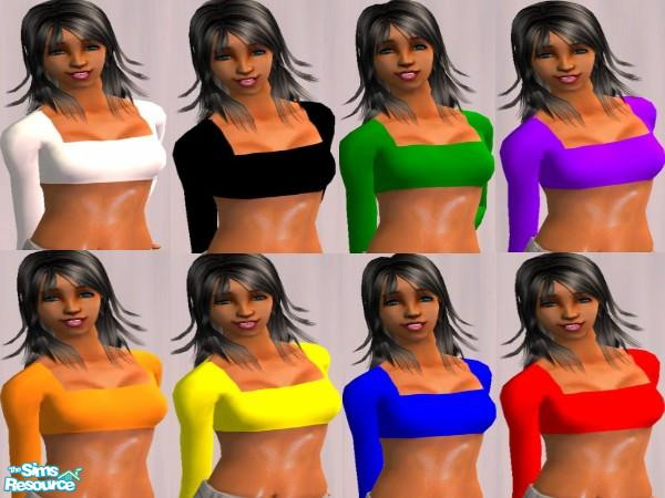 Sims 2 — Sweatheart Tops by EnchantedRose — Red, Blue, Black, White, Purple, Green, Orange, Yellow