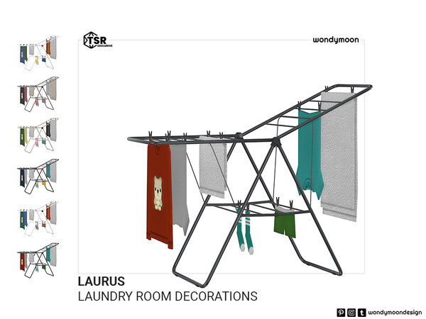 Sims 4 — Laurus Drying Rack - Decor by wondymoon — All you need for a modern style laundry room decorations!