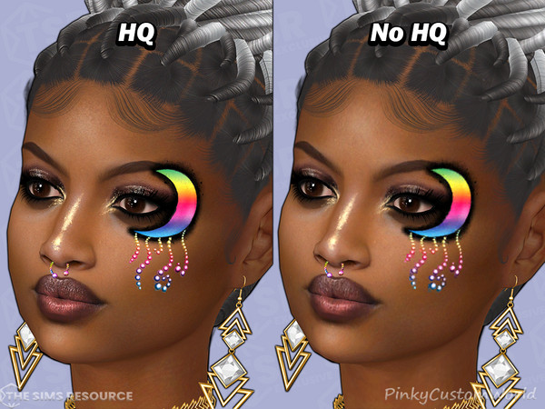 Sims 4 — Facepaint N13 - Luna V1 Left (Facepaint) by PinkyCustomWorld — Cute facepaint featuring a beautiful moon with