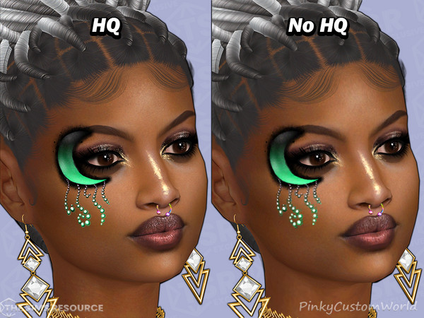 Sims 4 — Facepaint N13 - Luna V1 Right (Facepaint) by PinkyCustomWorld — Cute facepaint featuring a beautiful moon with