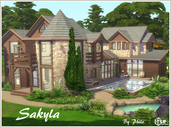 Sims 4 — Sakyla by philo — This is a country side property with 2 stables. It's suitable for a medium family with dogs