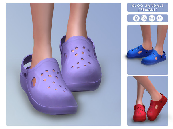Sims 4 — Clog Sandals [Female] by OranosTR — Clog Sandals are shoes for female sims . These shoes have 14 colors,