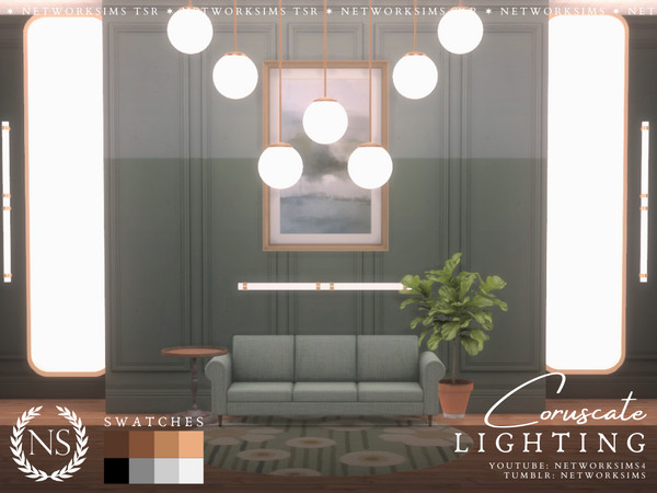 Sims 4 — Networksims - Coruscate Lighting - Ceiling Light Short by networksims — A set of nine sleek and modern lights,