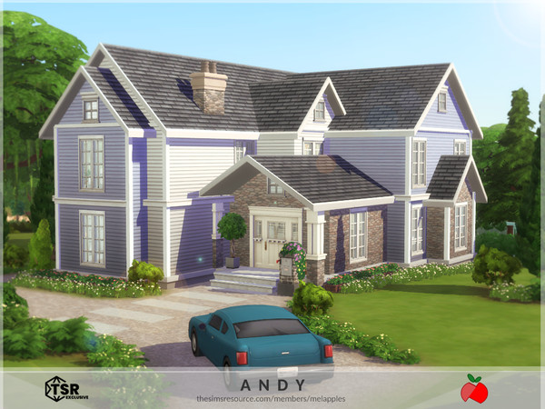 Sims 4 — Andy by melapples — a traditional family home with 2 floors and 3 bedrooms for a medium sized household with a