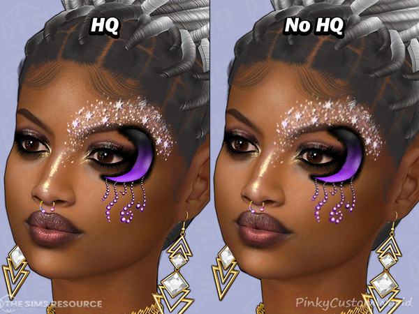 Sims 4 — Facepaint N13 - Luna V2 Left (Facepaint) by PinkyCustomWorld — Cute facepaint featuring a beautiful moon with