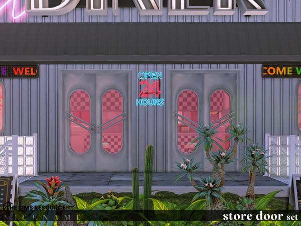 Sims 4 — store door set_door 2x4 V2 by NICKNAME_sims4 — store door set 12 package files. store door set_door 1x3 V1