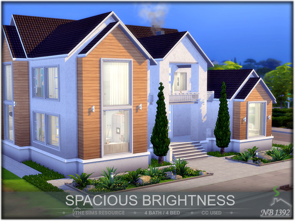Sims 4 — Spacious Brightness (CC only TSR) by nobody13922 — Large, modern, bright and spacious family home. Cozy