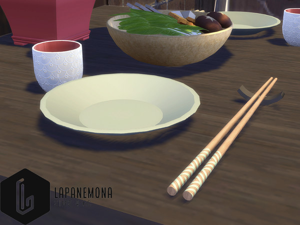 Sims 4 — Bowl and chopsticks - Hot pot set by Lapanemona — You can find other items from this set by text searching