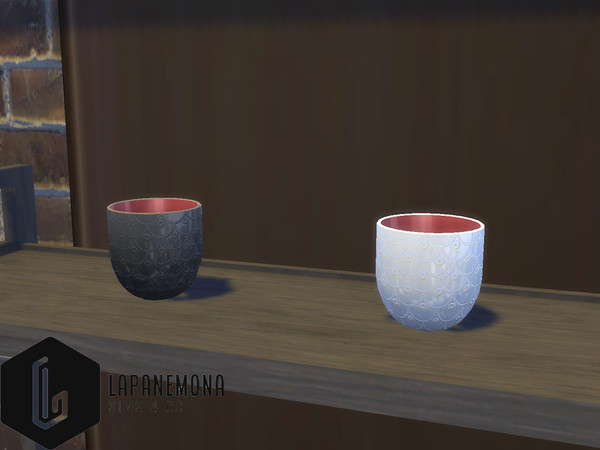 Sims 4 — Cup with fishscale pattern - Hot pot set by Lapanemona — You can find other items from this set by text