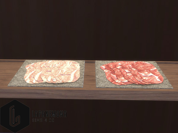Sims 4 — Meat slices - Hot pot set by Lapanemona — You can find other items from this set by text searching "Hot pot