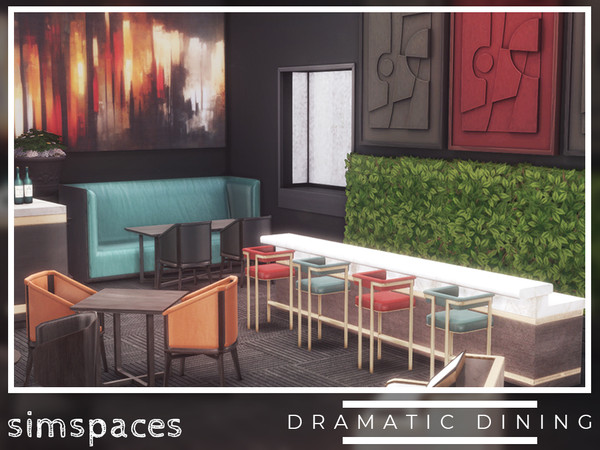 Sims 4 — Dramatic Dining - arm chair by simspaces — You like drama, and you like dining. The Dramatic Dining set gives