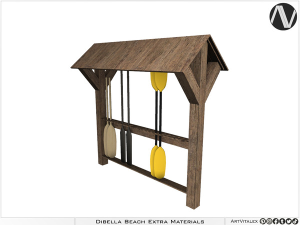 Sims 4 — Dibella Paddle Storage Rack by ArtVitalex — 