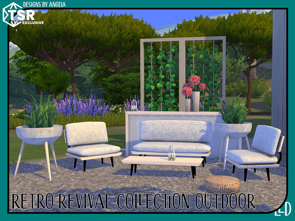Sims 4 — Retro Revival Collection Outdoor Light by Angela — A new outdoor meshset in mid century modern style