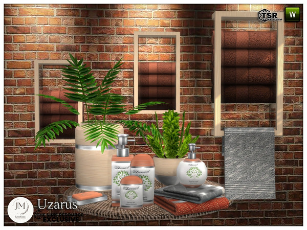 Sims 4 — Uzarus bathroom product1 by jomsims — A natural atmosphere, wood and color in 4 shades. Create your space of