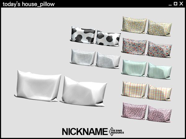 Sims 4 — today's house set pillow by NICKNAME_sims4 — It is a cozy and warm Korean-style bedroom set. 11 package files.