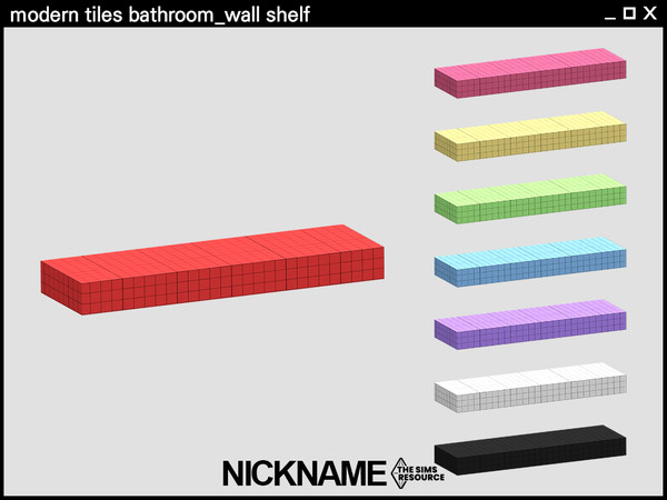 Sims 4 — modern tiles bathroom_wall shelf by NICKNAME_sims4 — 13 package files. -modern tiles bathroom_bathtub -modern