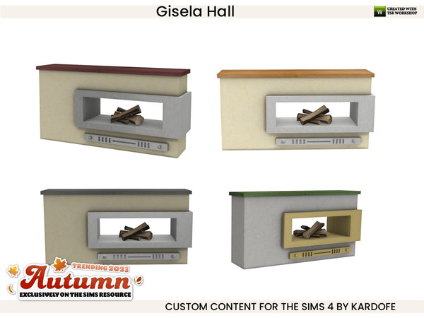 Sims 4 — Kardofe_Gisela Hall_Fireplace by kardofe — Living room with an autumnal atmosphere, with warm colours and