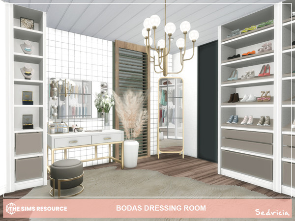 Sims 4 — Bodas Dressing Room by Sedricia — Please use "bb.moveobjects on" before place the room