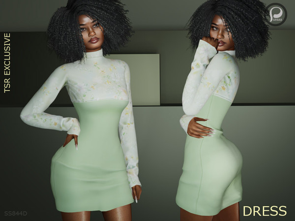 Sims 4 — Floral top dress by pizazz — A great dress for your softer days. Slip into some soft pastel colors. Can be worn