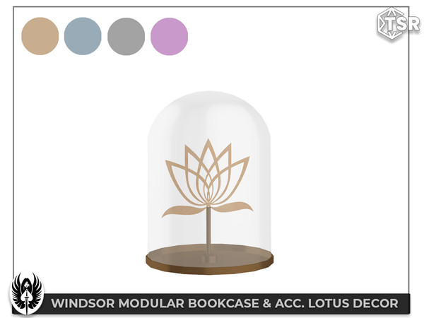 Sims 4 — Nemesis_im - Windsor Modular Bookcase & Acc. Lotus Decor by nemesis_im — Sets of furniture from Windsor