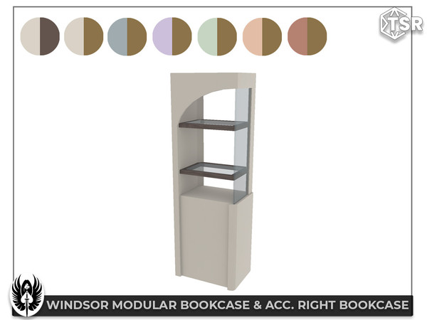 Sims 4 — Nemesis_im - Windsor Modular Bookcase & Acc. Bookcase Right by nemesis_im — Sets of furniture from Windsor