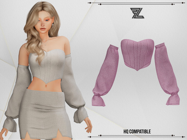 Sims 4 — April Set Corset by ForLima — 8 Colors
