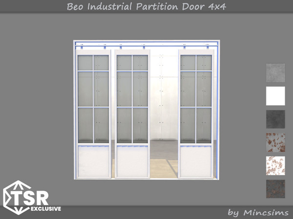 Sims 4 — Beo Industrial Partition Door 4x4 by Mincsims — This set was designed for Industrial vibe. The set consists of 9