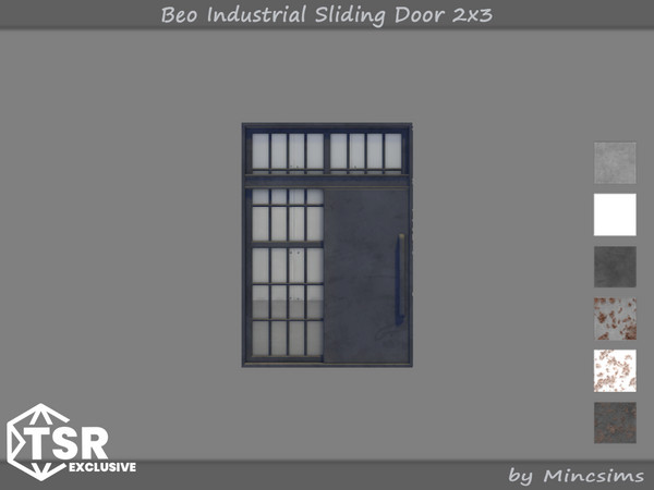 Sims 4 — Beo Industrial Sliding Door 2x3 by Mincsims — This set was designed for Industrial vibe. The set consists of 9