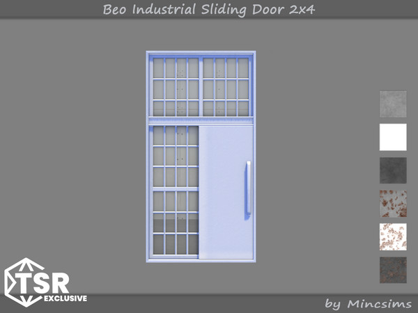Sims 4 — Beo Industrial Sliding Door 2x4 by Mincsims — This set was designed for Industrial vibe. The set consists of 9