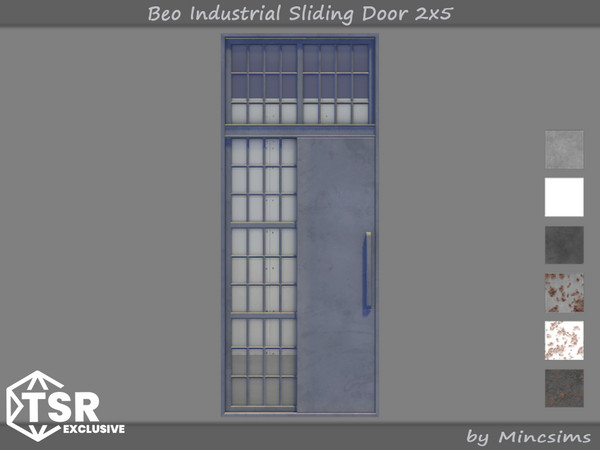 Sims 4 — Beo Industrial Sliding Door 2x5 by Mincsims — This set was designed for Industrial vibe. The set consists of 9