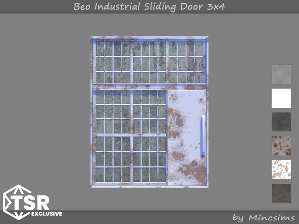 Sims 4 — Beo Industrial Sliding Door 3x4 by Mincsims — This set was designed for Industrial vibe. The set consists of 9