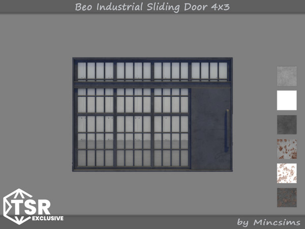 Sims 4 — Beo Industrial Sliding Door 4x3 by Mincsims — This set was designed for Industrial vibe. The set consists of 9