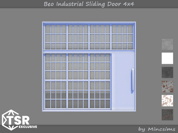 Sims 4 — Beo Industrial Sliding Door 4x4 by Mincsims — This set was designed for Industrial vibe. The set consists of 9