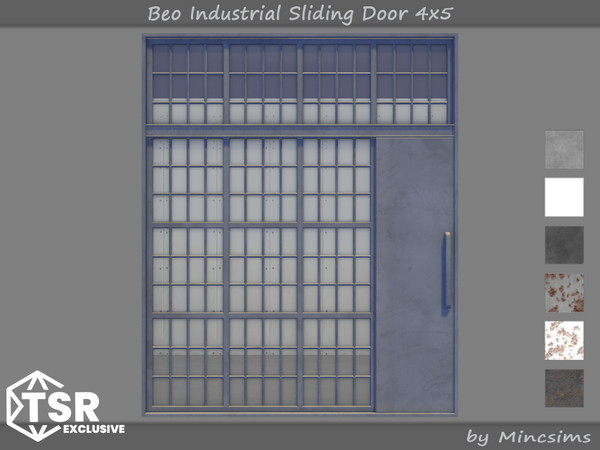 Sims 4 — Beo Industrial Sliding Door 4x5 by Mincsims — This set was designed for Industrial vibe. The set consists of 9