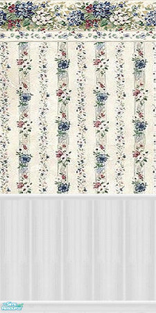 Sims 2 — FloralRose Wallpaper with Panelling by Chrmd — Part of the FloralRose Set