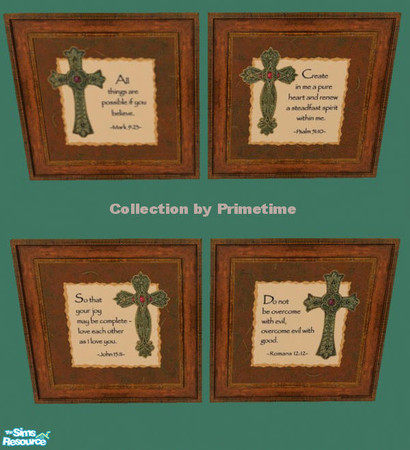 Sims 2 — PT Celtic Cross Prints by Primetime024 — This collection features 4 prints with the Celtic Cross and a little