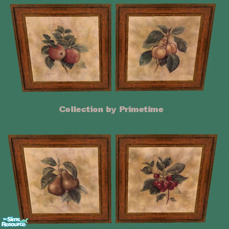 Sims 2 — PT Fruit by Primetime024 — This collection contains 4 fruit prints that can all be found under Arghist Soldier