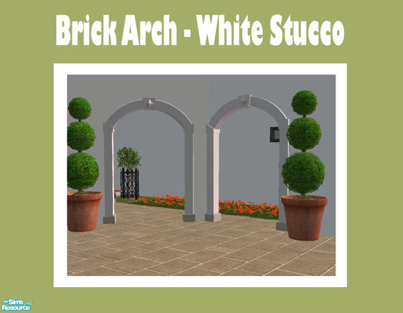 Sims 2 — Brick Arch White Stucco by Shakeshaft — Part of a new mesh Archway Set with straight and diagonal mesh and
