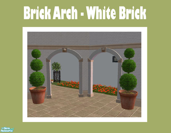 Sims 2 — Brick Arch White Brick by Shakeshaft — Part of a new mesh Archway Set with straight and diagonal mesh and