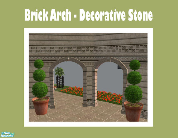 Sims 2 — Brick Arch Decorative Stone by Shakeshaft — Part of a new mesh Archway Set with straight and diagonal mesh and