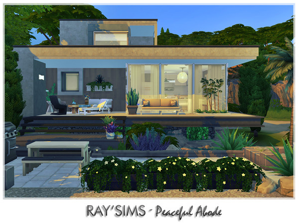 Sims 4 — Peaceful Abode by RayDesign9 — This house has 2 bedroom and 1 bathroom, fully furnished and decorated, no custom