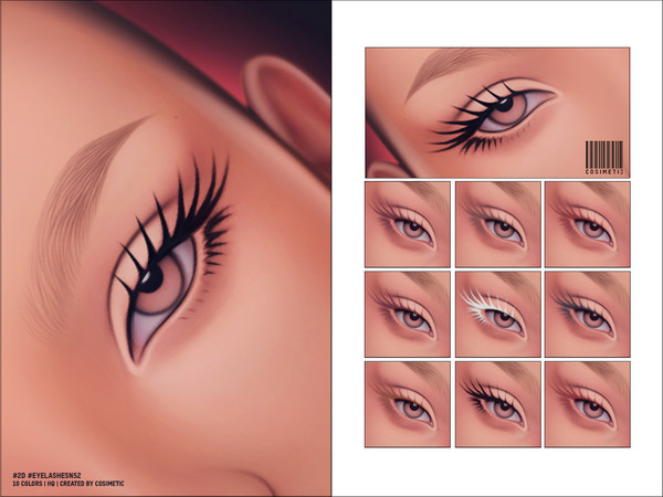 Sims 4 — Maxis Match 2D Eyelashes N52 by cosimetic — - Female