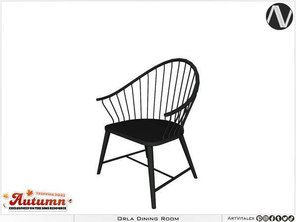 Sims 4 — Orla Dining Chair by ArtVitalex — Dining Room Collection - Belong to 2023 All Rights Reserved. ArtVitalex@TSR -