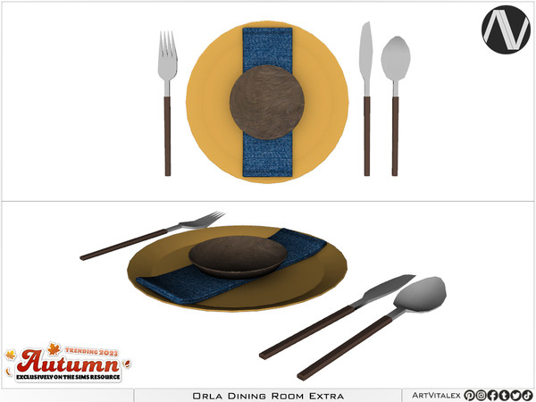 Sims 4 — Orla Plates, Fork Knife And Spoons by ArtVitalex — Dining Room Collection - Belong to 2023 All Rights Reserved.