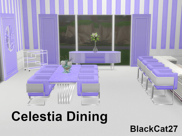 Sims 4 — Celestia Dining Bar Stool by BlackCat27 — A contemporary dining set consisting of 9 objects