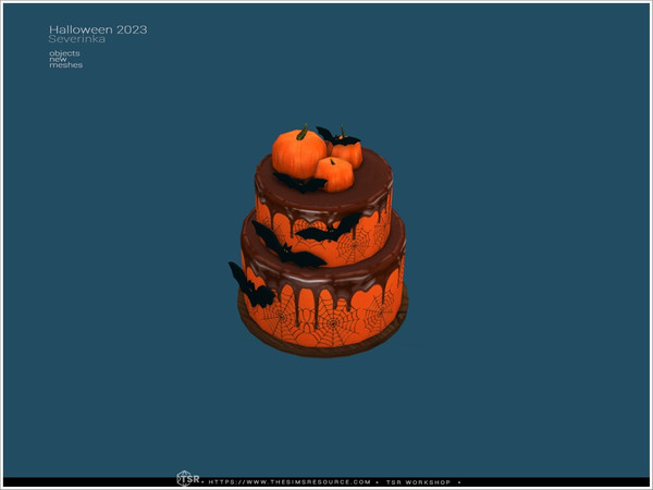 Sims 4 — Halloween2023 - cake full by Severinka_ — A set of decor for the design of a kitchen or dining room in the