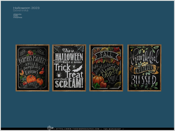 Sims 4 — Halloween2023 - chalk board by Severinka_ — A set of decor for the design of a kitchen or dining room in the