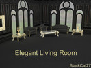 Sims 4 — Elegant Living Room by BlackCat27 — An elegant living room made luxurious with velvet and gold.