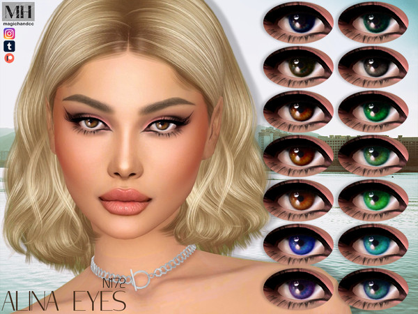 Sims 4 — Alina Eyes N172 by MagicHand — Shiny eyes for males and females in 16 colors - HQ Compatible.